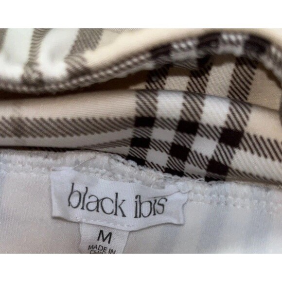 BLACK IBIS PLEATED CHECKERED SHORT SKORTS SKIRT WITH SHORTS Med - Picture 5 of 6